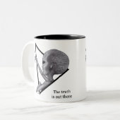 Tasse 2 Couleurs Alien gris, la vérité est là (Devant gauche)