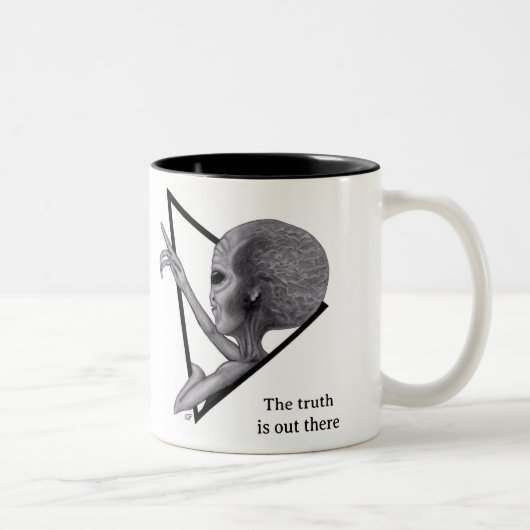 Tasse 2 Couleurs Alien gris, la vérité est là (Droit)