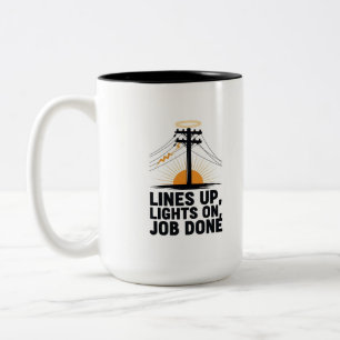 Tasse 2 Couleurs Aligne les lumières sur le lineman de puissance ay