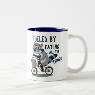 Tasse 2 Couleurs Alimenté En Mangeant Toutes Les Choses Racoon Cycl