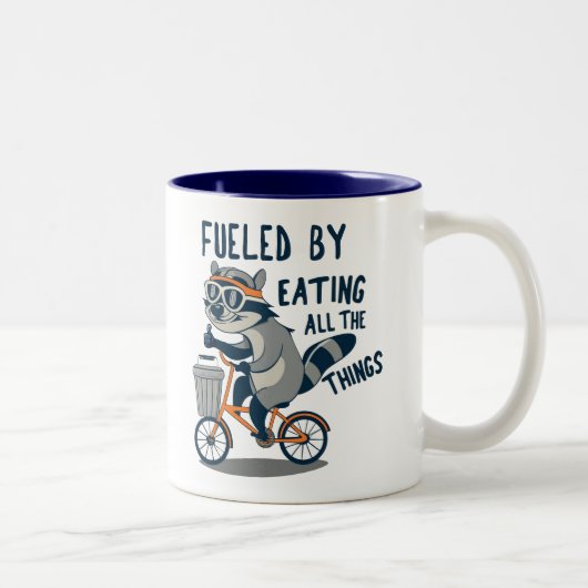 Tasse 2 Couleurs Alimenté En Mangeant Toutes Les Choses Racoon Cycl (Droit)
