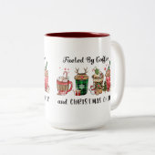 Tasse 2 Couleurs Alimenté par Café et Noël (Devant droit)