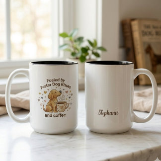 Tasse 2 Couleurs Alimenté par les baisers de chien d'accueil et le