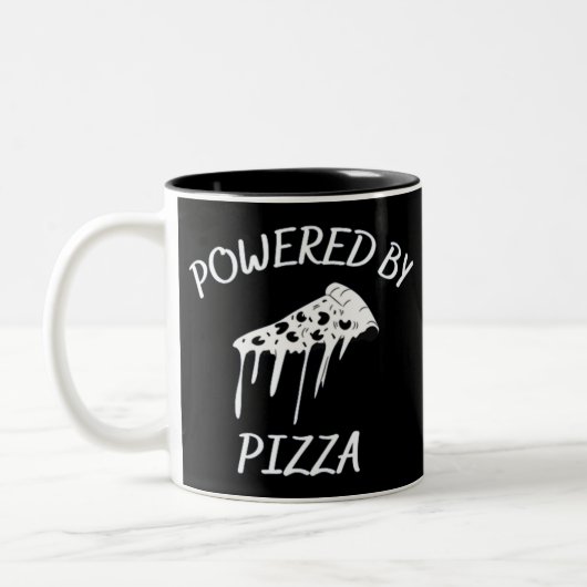 Tasse 2 Couleurs Alimenté Par Pizza (Gauche)