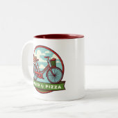 Tasse 2 Couleurs Alimenté Par Pizza Bike (Devant gauche)