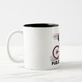 Tasse 2 Couleurs Alimenté Par Pizza Cyclist (Gauche)