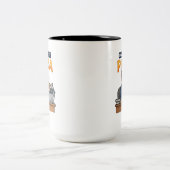 Tasse 2 Couleurs Alimenté par Pizza - Drôle de programmeur et joueu (Centre)