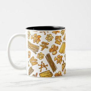 Tasse 2 Couleurs "Aliments et plats italiens les plus populaires"