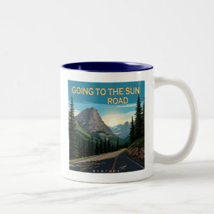 Tasse 2 Couleurs Aller Au Paysage De Sun Road Montana