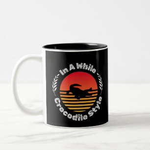 Tasse 2 Couleurs alligators animaux de crocodile silhouette reptile