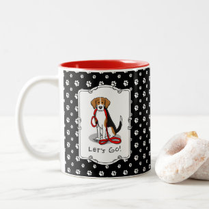 Tasse 2 Couleurs Allons-y ! (marche) Chien Beagle (tri couleur 3) M