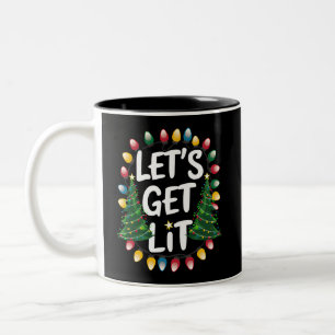 Tasse 2 Couleurs Allumons les lumières de Noël drôles de boissons d