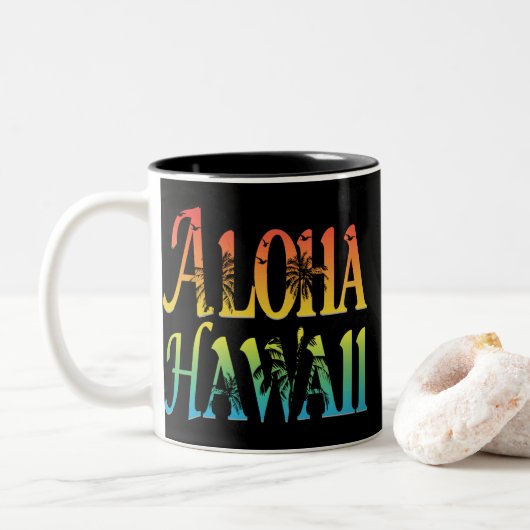 Tasse 2 Couleurs Aloha Hawaii (Avec donut)