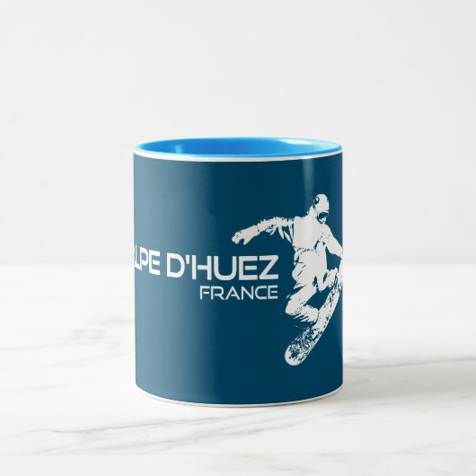 Tasse 2 Couleurs Alpe d’Huez France Snowboardeur (Centre)