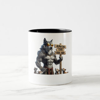 Tasse 2 Couleurs Alpha Papa - Funny Wolf Pack Leader