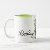 Tasse 2 Couleurs Alphabet lettre B, aquarelle Lavande botanique (Gauche)