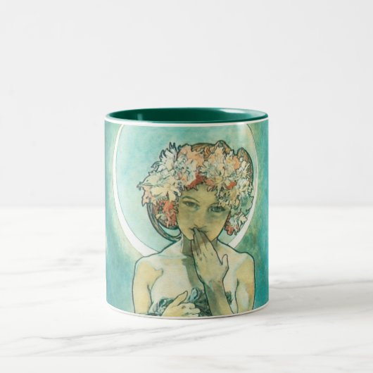 Tasse 2 Couleurs Alphonse Mucha Lune Clair De Lune Art Nouveau (Centre)