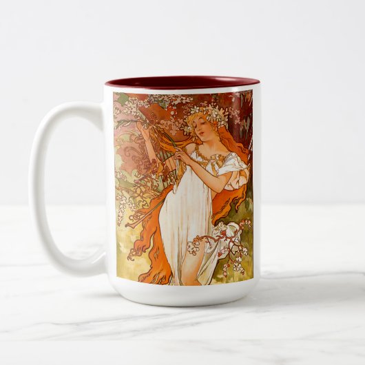Tasse 2 Couleurs Alphonse Mucha Spring (Gauche)