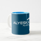 Tasse 2 Couleurs Alyeska Alaska Snowboardeur (Devant gauche)