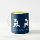 Tasse 2 Couleurs Amants blancs de caniche (Devant gauche)