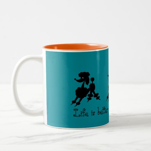 Tasse 2 Couleurs Amants noirs de caniche (Gauche)