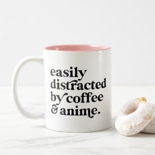 Tasse 2 Couleurs Amateur de café et d'anime moderne personnalisé