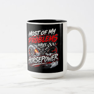 Tasse 2 Couleurs Amateur de voitures de course Funny Horsepower