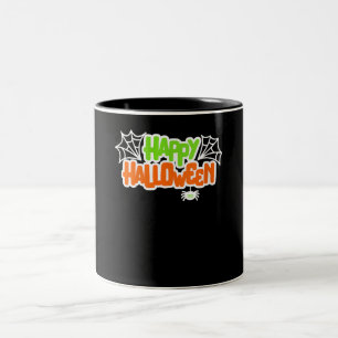 Tasse 2 Couleurs Amateurs d'araignée Joyeux Halloween coloré mignon