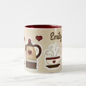 Tasse 2 Couleurs Amateurs de café Café Pot et Coupe Personnalisé (Centre)