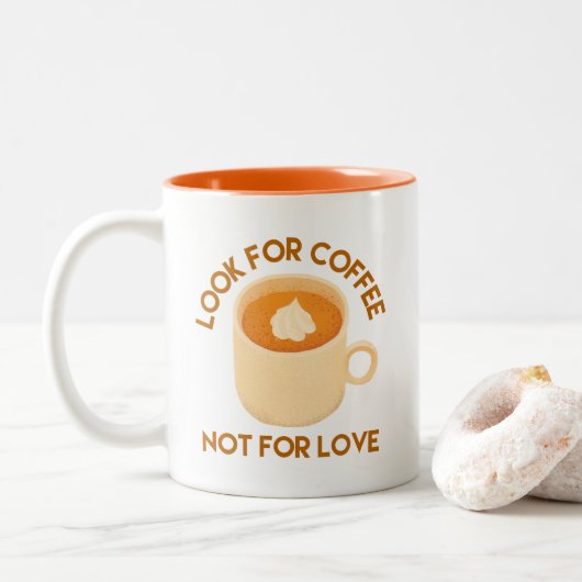 Tasse 2 Couleurs Amateurs De Café, Cherchez Le Café Pas Pour L'Amou (Avec donut)