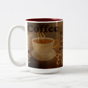 Tasse 2 Couleurs Amateurs de café Word Art
