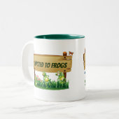 Tasse 2 Couleurs Amateurs de grenouilles mignonnes ajouter le nom (Devant gauche)