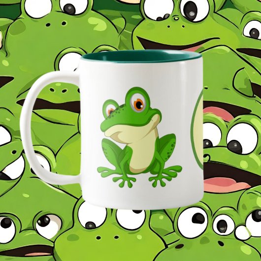 Tasse 2 Couleurs Amateurs de grenouilles mignonnes ajouter un messa