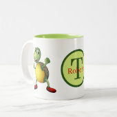 Tasse 2 Couleurs Amateurs de tortues mignonnes ajouter monogramme (Devant gauche)