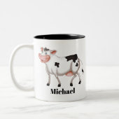 Tasse 2 Couleurs Amateurs de vache mignonne ajouter un nom (Gauche)