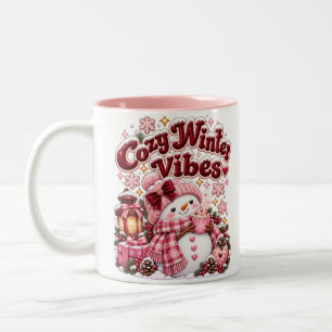 Tasse 2 Couleurs Ambiance Hivernale Cosy Coquette Bonhomme de Neige