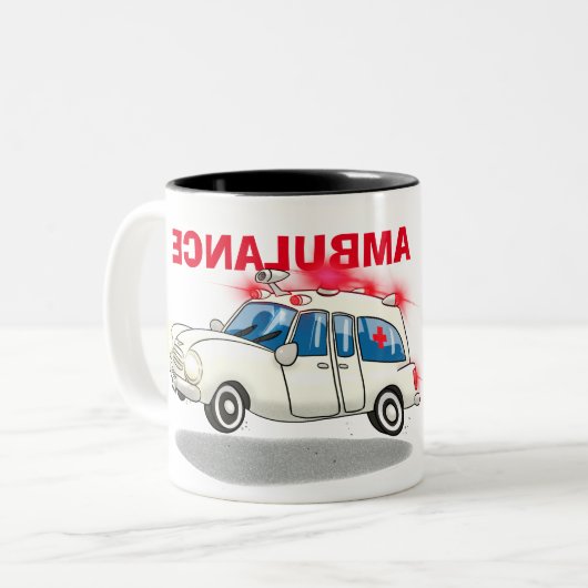 Tasse 2 Couleurs Ambulance de dessin (Devant gauche)