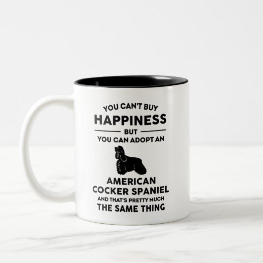 Tasse 2 Couleurs American Cocker Spaniel Happy (Gauche)