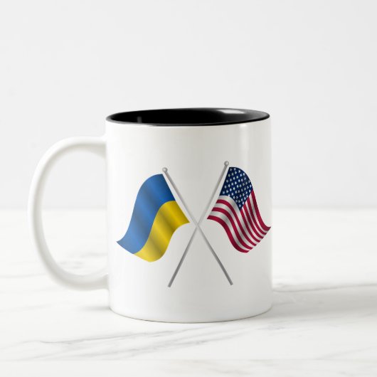 Tasse 2 Couleurs American flag and Ukrainian flag (Gauche)