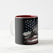Tasse 2 Couleurs American Flag Bald Eagle USA (Devant gauche)