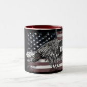 Tasse 2 Couleurs American Flag Bald Eagle USA (Centre)