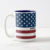 Tasse 2 Couleurs American Freedom Personalized Name (Gauche)