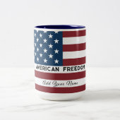 Tasse 2 Couleurs American Freedom Personalized Name (Centre)