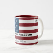 Tasse 2 Couleurs American Freedom Personalized Name (Devant droit)
