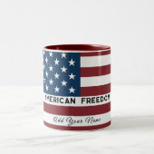 Tasse 2 Couleurs American Freedom Personalized Name (Centre)