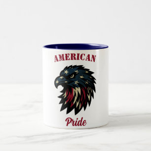 Tasse 2 Couleurs American Pride, Aigle bleu rouge patriotique