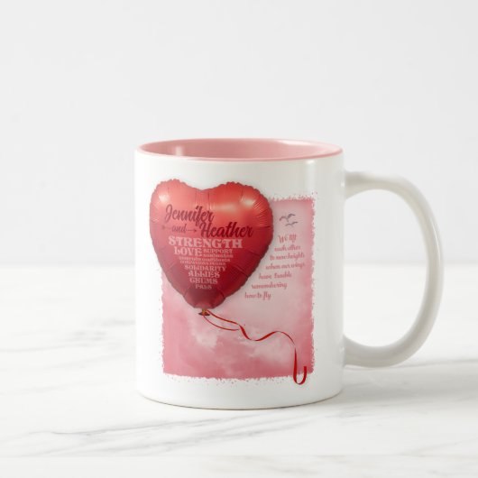 Tasse 2 Couleurs Ami coeur ballon (Droit)