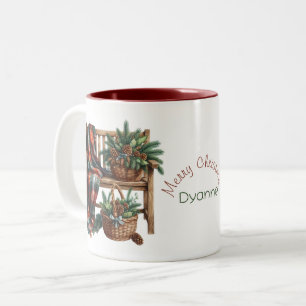 Tasse 2 Couleurs Ami Joyeux couverture Noël Banc confortable