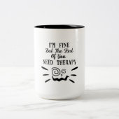 Tasse 2 Couleurs Amies amusantes de la typographie noire (Centre)