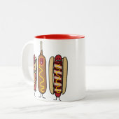Tasse 2 Couleurs Amis de hot-dog (Devant gauche)